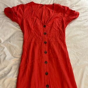 Old Navy Red Button-Down Dress